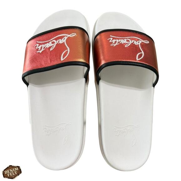 Christian Louboutin Ombre Leather Red Bottom Slide Size 44 | Designer Sandal NEW - Picture 5 of 16